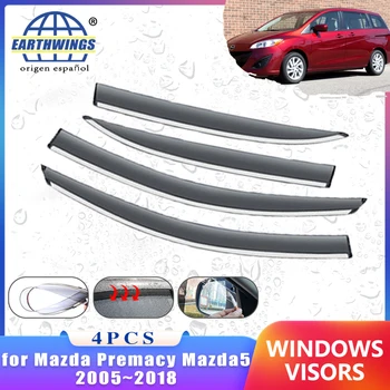 Вятърни Дефлектори за Mazda Premacy Mazda5 на Mazda 5 От 2005 ~ 2018 Аксесоари За Автомобилни Прозорци Защита От Дъжд За Вежди 2015 2010 Довършителни Слънцезащитен Навес