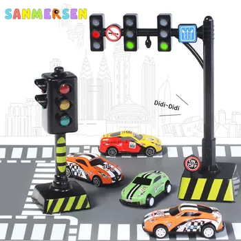 Модел на светофар Сигналната лампа за обучение на безопасността на децата, мини-пластмасов сцена паркиране, червено-зелена светлина, играчките за ранно обучение на деца