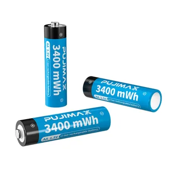 Батерия PUJIMAX AA от 1,5 литиево-йонна батерия 3400 МВтч, акумулаторна литиево-йонна батерия, универсално дистанционно, аларма, фенерче Батерия PUJIMAX AA от 1,5 литиево-йонна батерия 3400 МВтч, акумулаторна литиево-йонна батерия, универсално дистанционно, аларма, фенерче 5