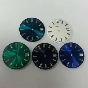 Циферблат Sunburst зелен син черен промяна циферблат часа GS е подходящ за механизъм NH35/36 без медикаменти Диаметър на механични часовници, 28,5 мм