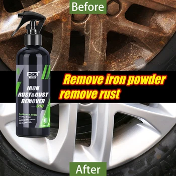 Спрей за премахване на ръждясали прах с кола S18, спрей за премахване на желязо, бои, спрей за премахване на ръжда, за пречистване на джантата на колелото, аксесоари за почистване на автомобила