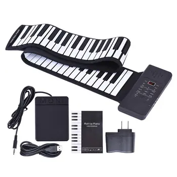 Електронно пиано с 88 клавиша, заряжаемое от MIDI и USB преносима сгъваема мека силиконова клавиатура, цифрово пиано с говорител и педала на устойчиво