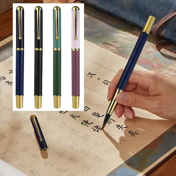 Висококачествена метална писалка за писане в стил мека четка, многоцветен калиграфия, на практика за ученици, художествени канцеларски материали