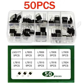 50 бр. транзистор серия TO-220, мощен трехполюсный регулируема транзистор с 10 спецификациите LM317T