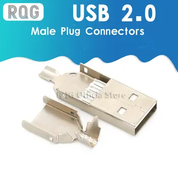 10 компл. USB 2.0 Вид A Вид заваряване штекерные конектори usb-A Хвостовая изход 3 в 1 адаптер направи си САМ