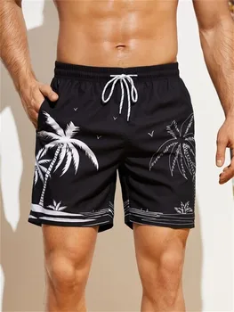 Къси панталони, бански за мъже, нови летни бързо съхнещи плажни шорти за плуване с 3D принтом, мъжки дрехи, градинска облекло