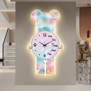 Светещи мультяшные творчески часовници за всекидневна, стенни часовници, USB plug-in стенни часовници, висящи на стената и несветещи модели