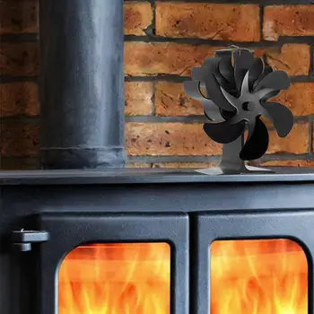 6-лопастный вентилатор за топлинна пещ, безшумен камина, вентилаторна печка, дървени стенни готварска печка, на вентилатор, на горелката, вентилатор за отопление на вашия дом, ефективно топлината