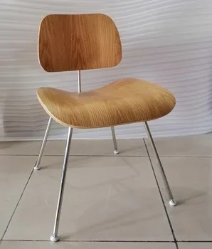 Трапезария стол от сезонно стъкло с крака от неръждаема стомана, мебели за дома трапезария в центъра на реплика на скандинавския дървен стол