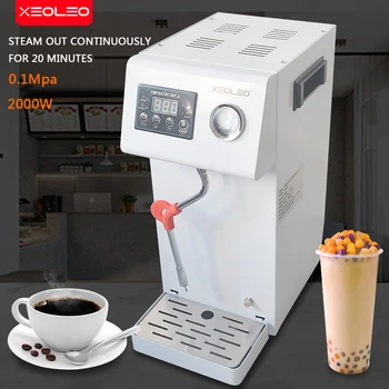 XEOLEO 2000 W търговски интелигентна машина пара за разпенване на мляко с обем 5 Л, машина за мехурчета пара мляко, машина за варене на пара-вода 0,1 Mpa