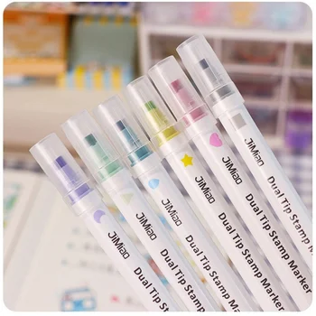 6 цветни печати, двустранни художествени маркери, направи си сам, дневник за scrapbooking, маркер за рисуване, канцеларски материали