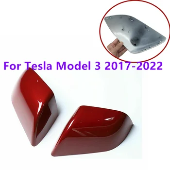 2X Автомобилно Червено Сменное Странично Огледало за Обратно виждане Защитна Рамка Капак За Модел на Tesla 3 2017 2018 2019 2020 2021 2022