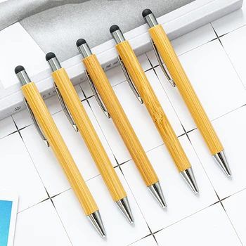 Творчески 5 бр./компл. бамбукови химикалки с пулевидной глава с диаметър 1,0 mm, за писане и рисуване, канцеларски материали, ученически пособия