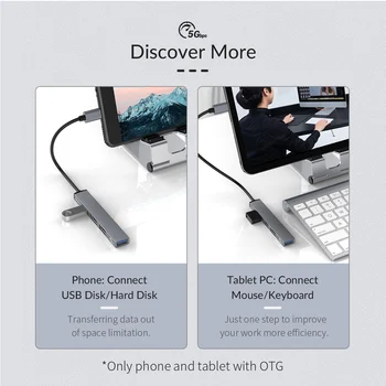 ORICO Type-C USB hub-сплитер Адаптер многопортовый високоскоростен удължител