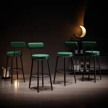 Офис за почивка Високи бар столове Nordic Luxury Make Up Метални фризьорски салон бар столове Модерен маникюр Sillas Bar Луксозно обзавеждане XY50BC