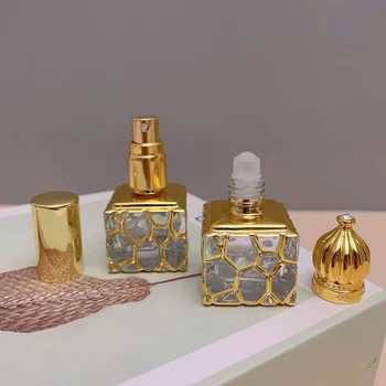Стъклена спрей за парфюми обем от 10 мл, висок клас преносим масажен крушка с етерично масло, празни козметични контейнери за пътуване