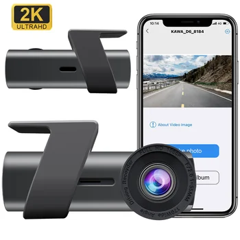 2K Dash Cam Обновена версия на Автомобилен видеорекордер 2560 * 1440P за Нощно Виждане 170 ° Широкоъгълен Видеорекордер 24-часов Режим на паркиране WIFI и управление на приложение