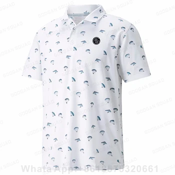 2023 Нова Лятна Мъжка Риза с къси ръкави Ежедневна Мода С къс ръкав Бързосъхнеща Тениска за Риболов и голф Върховете Състезателна Облекло F1 Плюс Размер