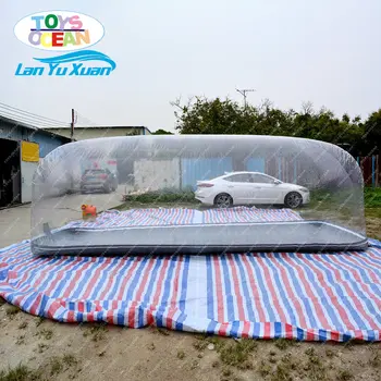 вътрешна прозрачна надуваема автомобили палатка с пузырчатым покритие за съхранение на автомобила