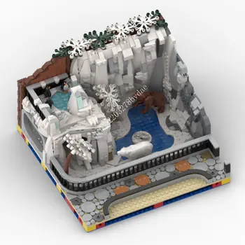 1341 бр. MOC Ranch Модулна на Арктическия зоопарк с изглед към улицата Строителни блокове Модел на животновъдни ферми Технически тухли САМ за Сглобяване, Детски играчки, подаръци