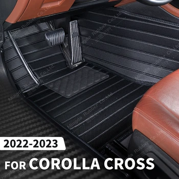 Обичай подложки, изработени от въглеродни влакна за Toyota Corolla Cross 2022 2023, carpeted floor, за краката, автомобилни аксесоари за интериора