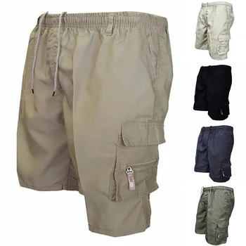 Летни мъжки къси панталони-карго, тактически къси панталони, водоустойчив бързо съхнещи къси панталони с много джобове, работни облекла за лов, риболов, панталони с завязками