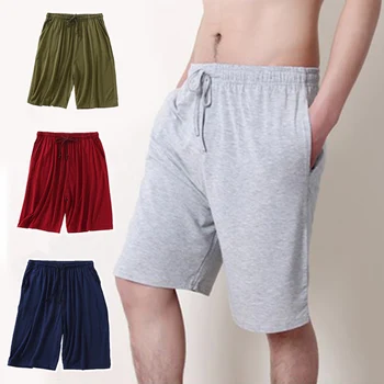 Нови обикновен мъжки домашни панталони, свободни панталони, дишаща, меки и удобни, с джобове за почивка, модални домашни панталони, мъжки пижами