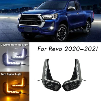 за Toyota Hilux Revo 2020 2021 led DRL дневни светлини, със сигнал на завоя Броня противотуманная светлината на прожекторите