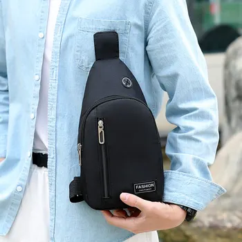 Нагрудная чанта мъжки нова модна тенденция за почивка, нагрудная чанта на едно рамо, спортна многофункционална чанта през рамо