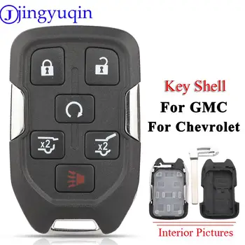 jingyuqin 6 бутони на дистанционното на ключа на автомобила за носене на ключодържател за Chevrolet Tahoe Suburban за GMC Yukon XL Аксесоари за стайлинг на автомобили