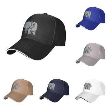 Бейзболна шапка Elephant Pixel, регулируема, от памук или полиестер, лесна, един размер, дамски шапка с козирка, полиестер, четири сезона, ежедневни