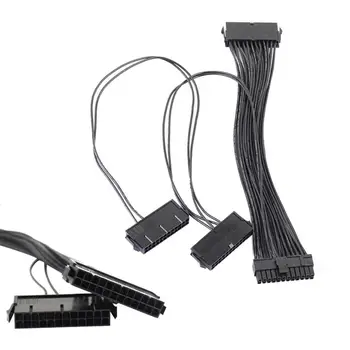 24-Пинов кабел за Удължаване Синхронизатора Хранене 20 + 4Pin 3 Тройни захранване ATX Кабел-захранващ Адаптер 18AWG Тел За Майнинга