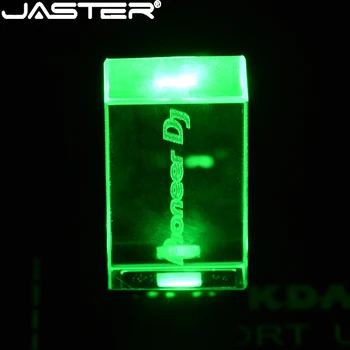JASTER Нов USB Флаш устройство 2,0 64 GB 32 GB Флаш Памет 16 GB Crystal с Цветен Led Подсветка Карта 8 GB 10 БР. Потребителски ЛОГОТО на Memory Stick