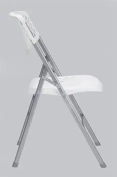 Пластмасов сгъваем стол, номинално тегло 300 килограма, с тройно стена, бял, 4 опаковки Пластмасов сгъваем стол, номинално тегло 300 килограма, с тройно стена, бял, 4 опаковки 5