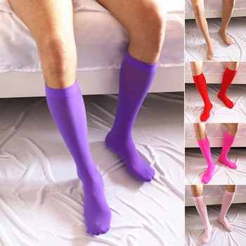 Мъжки Секси ултра-Тънки Чорапи, Чорапи, Меки Еластични Чорапи до Коляното, Невидими Безшевни Чорапи-Тръба, Чорапи, рокли, Трикотаж Носочные Изделия, Чорапи До Коляното