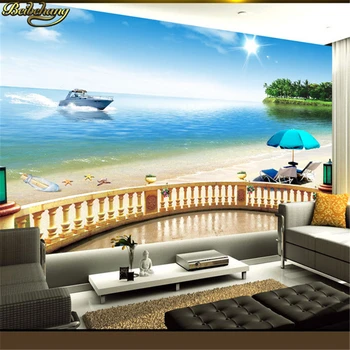 бейбехан Морски пейзаж палма на поръчка персонални хотел голямата фреска, фон хол безпроблемна плат 3d тапети стени