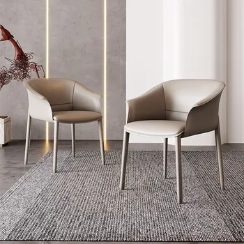 Ергономичен офис стол в скандинавски стил, моля, минималистичен Уникален стол за хранене, за отдих на открито, мебели за тераса с бял пол