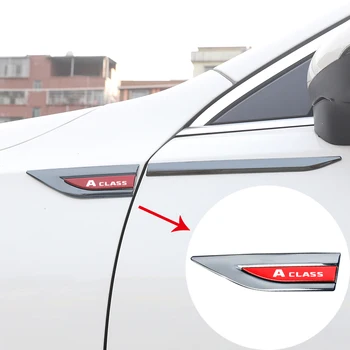 Етикети на крило с метална логото на колата, персонализирани декоративни странични маркери за Mercedes Benz A-CLASS с логото, автомобилни аксесоари
