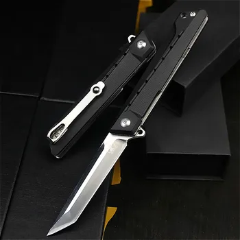 DeHong луксозна марка D2 стоманена многофункционална уличен остър ловен нож, тактически сгъваем нож, преносим, джобен нож