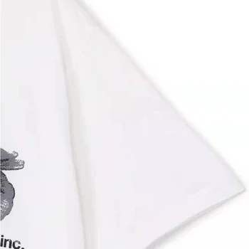 Yohji Yamamoto 23SS с цветя и текстови принтом под формата на ребра, лятна мъжки и дамски ежедневни тениска от чист памук с къс ръкав Yohji Yamamoto 23SS с цветя и текстови принтом под формата на ребра, лятна мъжки и дамски ежедневни тениска от чист памук с къс ръкав 3