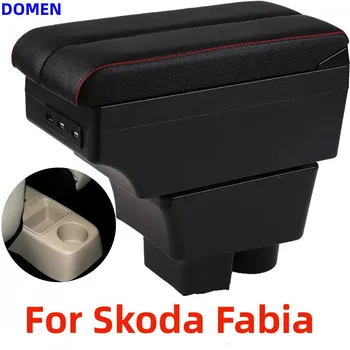 НОВ За Skoda Fabia Подлакътник Кутия За Skoda Fabia 2 Авто Подлакътник Кутия За Обновяване на Интериора USB Пепелник Авточасти 2008-2014