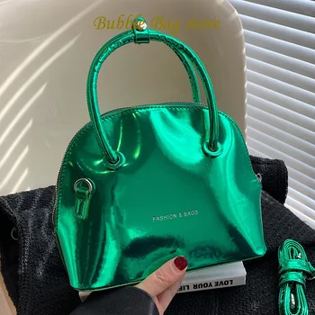 2023 Нов класически женски лъскави чанти-миди, чанта, вечер клатч, златисто-зелен, син, чанти през рамо от лачена кожа, чанти, калъфи