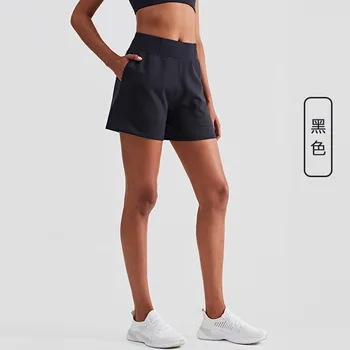 Нови къси панталони за йога с 2 странични джобове, панталони с висока талия, женски велоергометри с ефект повдигащ, спортни чорапи, гамаши за тренировки във фитнеса