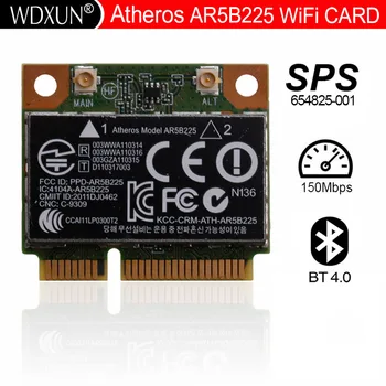 Atheros AR9485 AR5B225 Половината Mini PCIe Безжична 300 М + BT4.0 Карта 654825-001 655795-001 за HP CQ43 CQ58 DV4 на разстояние hp pavilion dv6 DV7 G4 G6 G7