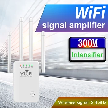 Пълнители Wi-Fi усилвател на сигнала, повторител, безжичен интернет 2,4 Ghz, лесна настройка, 4 антена на далечни разстояния за дома с Ethernet порт