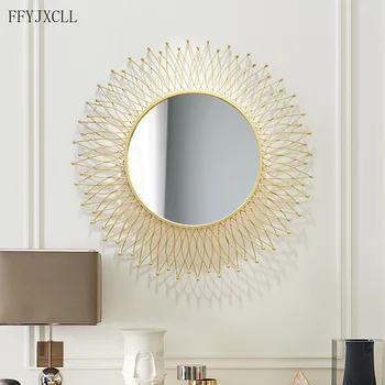 Американско декоративно огледало кръгло входно огледало фон хол стенно огледало слънчеви очила камина, маса за хранене, гардероб