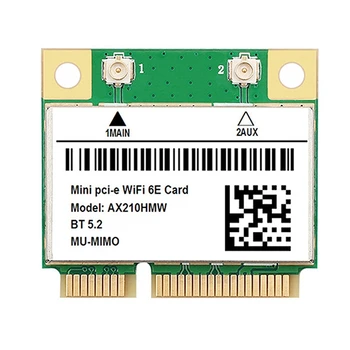 AX210 5374M WIFI 6E Мрежова карта 5G Гигабитная Вградена Безжична Мрежова карта, MINI PCIE 5,2 Адаптер Bluetooth мрежова карта