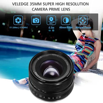 Обектива на камерата VELEDGE 35 мм F1.2 е подходящ за камери Sony Micro-Single серия A6300 A6400 NEX Обектива на камерата VELEDGE 35 мм F1.2 е подходящ за камери Sony Micro-Single серия A6300 A6400 NEX 5