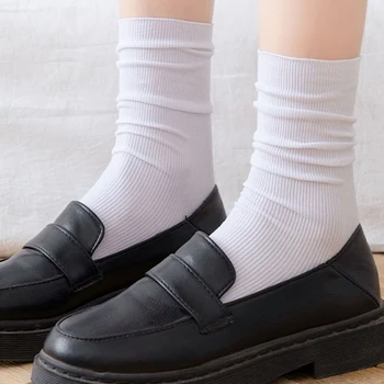 Летни тънки свободни чорапи в японски стил, модни цветни чорапи-тръбички за момичета, удобни дишащи обикновена чорапи