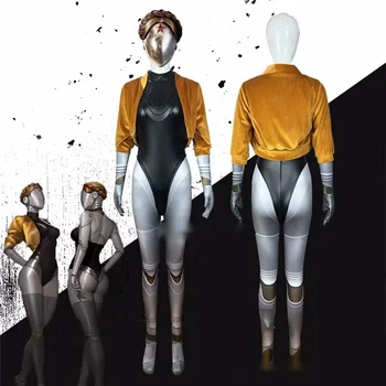 2023 ролева игра Atomic Сърце Cosplay роботи-близнаци Наташа, гланц гащеризон, маска, якета, перуки, костюми за Хелоуин за жени